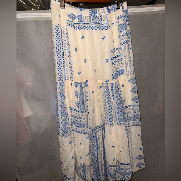 NWOT - BA&SH Londer Bandana Printed Pleated Ecru Midi Skirt - Picture 2 of 5